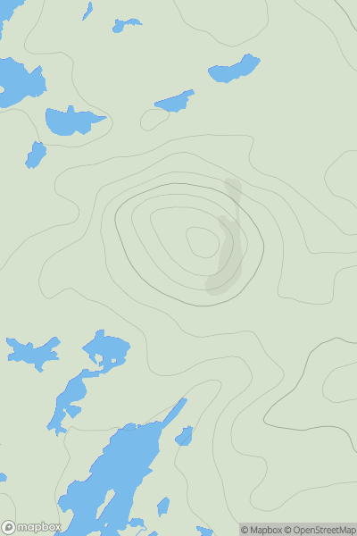 Thumbnail image for Cnoc Daimh [Scourie to Lairg] [NC098285] showing contour plot for surrounding peak